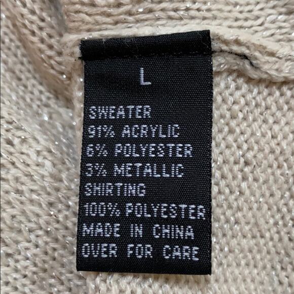 Ab
Studio sweater beige metallic shirt tail sz L - Picture 5 of 5